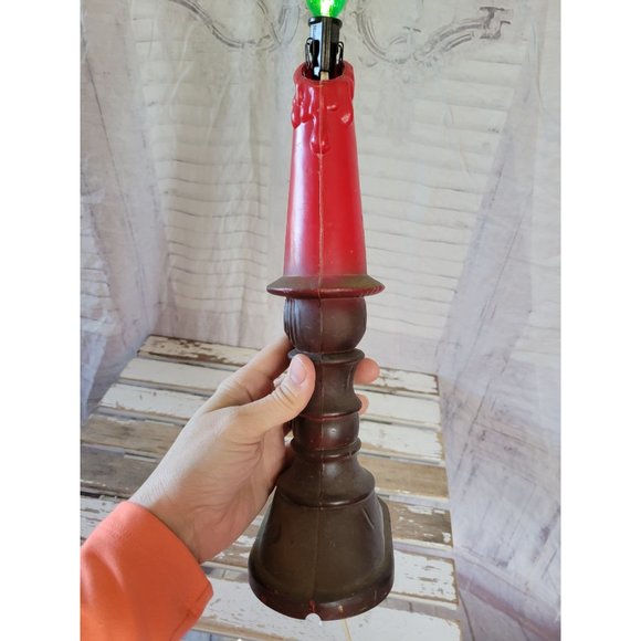 Plastic red Halloween light up candle decor table scary - Picture 2 of 7